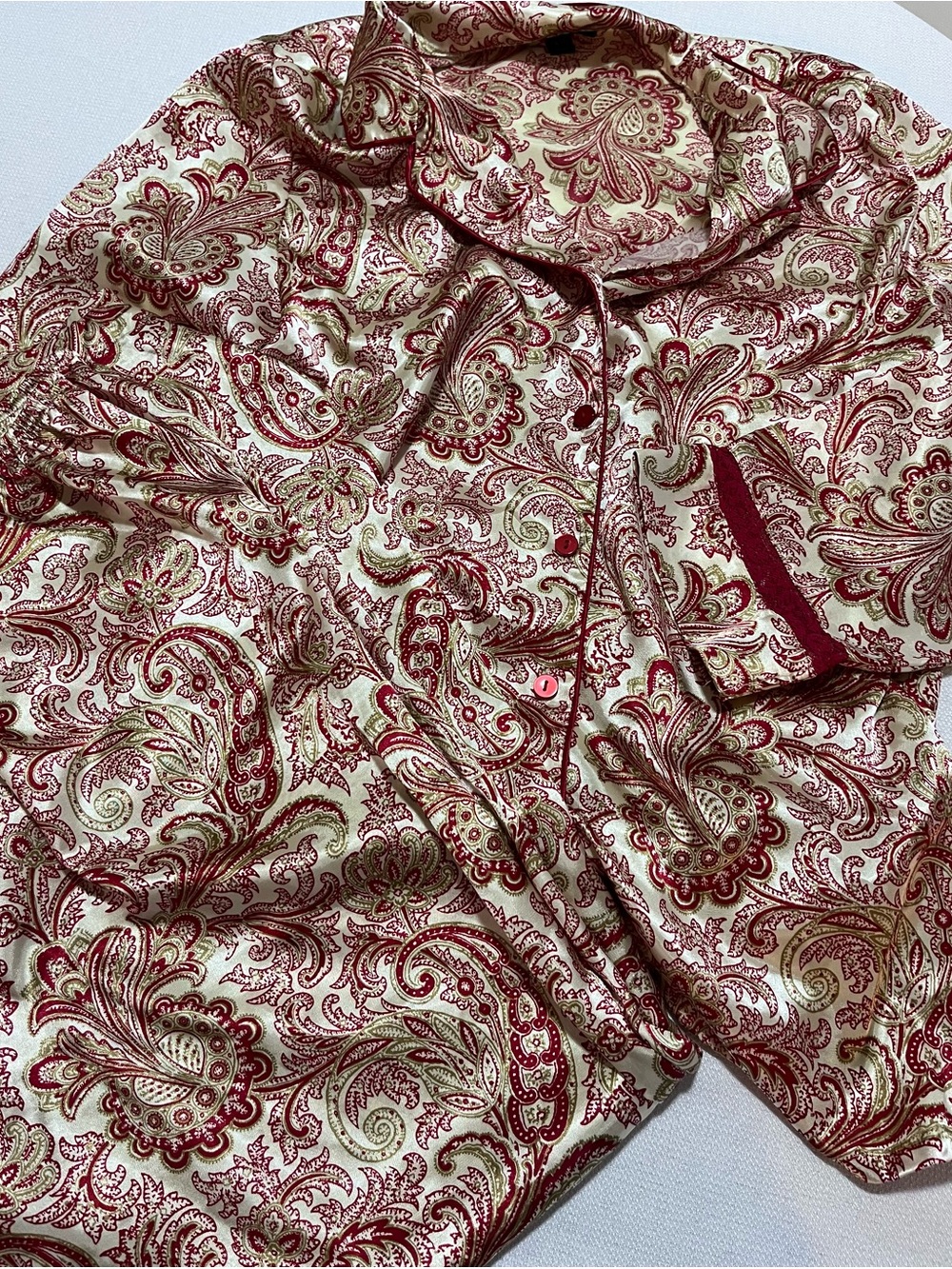 Thalia Sodi intimates 2 piece long sleeve and pants paisley pajamas size large